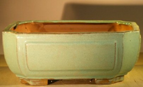 Light Blue/Green Ceramic Bonsai Pot - Rectangle Professional Series