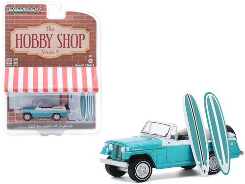 1968 Jeep Jeepster Aquamarine Metallic with Two Surfboards \The Hobby