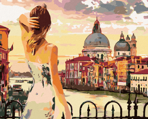 Paint by Numbers - WOMAN IN VENICE AT SUNSET