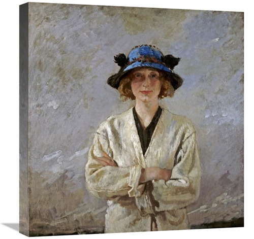 Global Gallery GCS-266963-22-142 22 in. Girl in a Blue Hat Art Print -