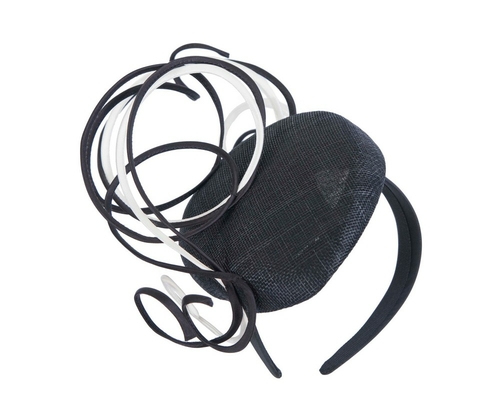 Designers black & white pillbox fascinator