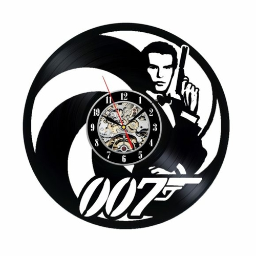 JAMES BOND 007 VINYL RECORD WALL CLOCK COOL DESIGNb