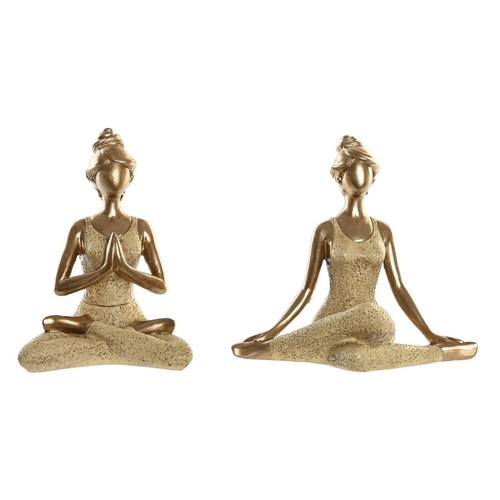 Decorative Figure DKD Home Decor Golden Yoga 19,5 x 11,5 x 18 cm (2