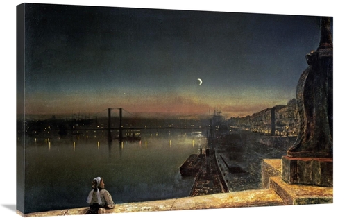 Global Gallery GCS-266444-2436-142 24 x 36 in. Rouen at Night Art Prin