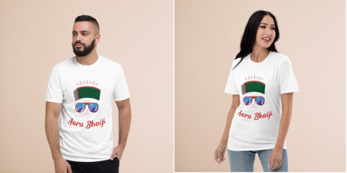 MEN AARA BHAJI ROUND NECK HALF SLEEVE PRINTED TSHIRT Size M Color