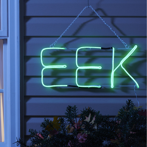 Celebrations 9016990 8 x 1 in. Eek Lighted Shapes, Green