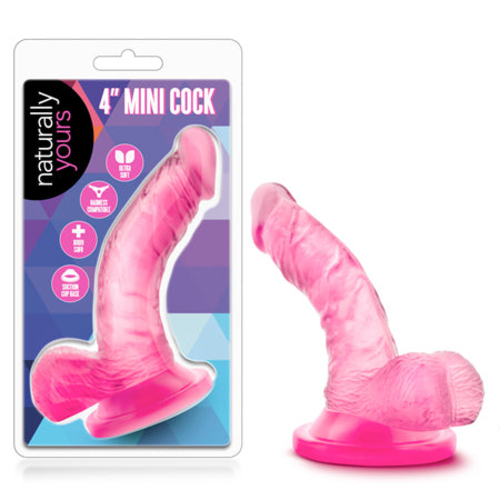 Blush Naturally Yours 4 in. Mini Cock Realistic Dildo with Balls &