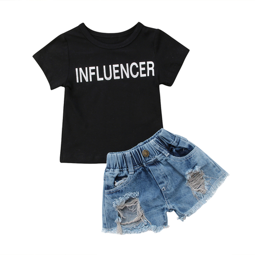 2018 Fashion Causal Toddler Baby Girls 2PCS Letter