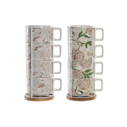 Piece Coffee Cup Set DKD Home Decor Metal 260 ml 4 Pieces Dolomite (2