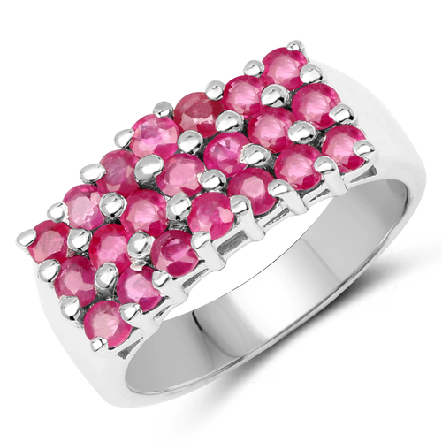 1.68 Carat Genuine Ruby .925 Sterling Silver Ring