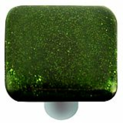 Hot Knobs HK1024-KA Light Metallic Green Square Glass Cabinet Knob - A