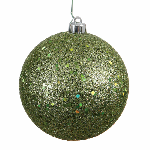 Vickerman N592514DQ Olive Sequin Drilled Cap Ball Ornament, 10 in.