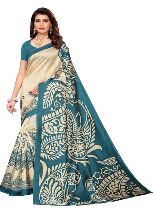 Generic Women's Art Silk Saree (Multi, 5-6 Mtrs)