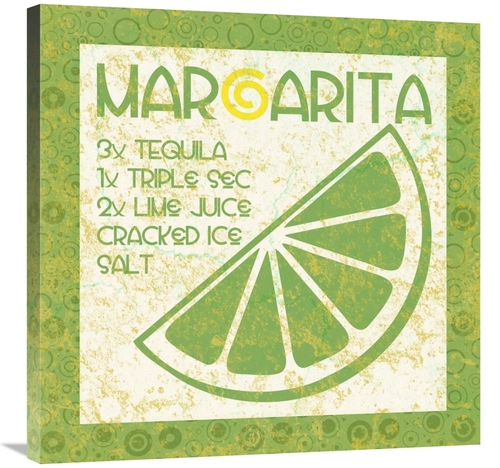 Global Gallery GCS-458096-3030-142 30 x 30 in. Cocktail Recipes - Marg