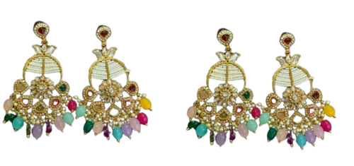 Gold Plated Beautiful Stylish Multicolor earrings PACK OF 2