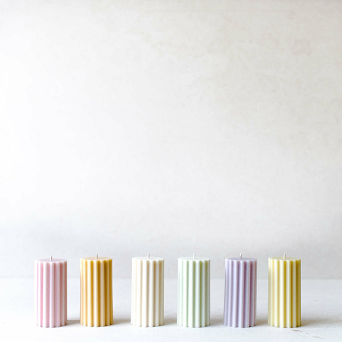 Ribbed Pillar Candle