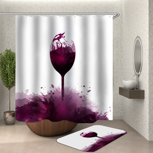 Artistic Wine Color Splash Shower Curtain