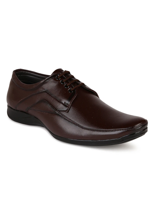 Brown Synthetic & Mesh Laceup Oxfords