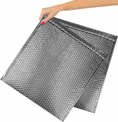 Metallic Silver Bubble Mailers 15 x 17, Poly Padded Envelopes Pack of