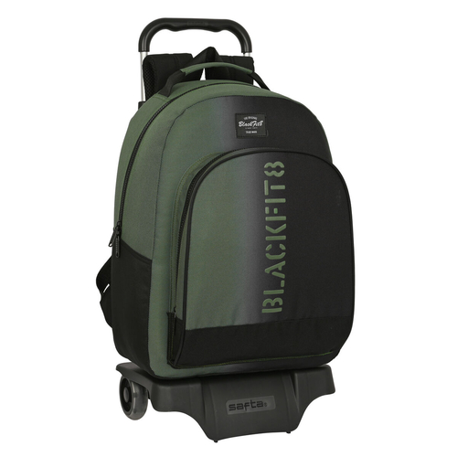 School Rucksack with Wheels BlackFit8 Gradient Black Military green
