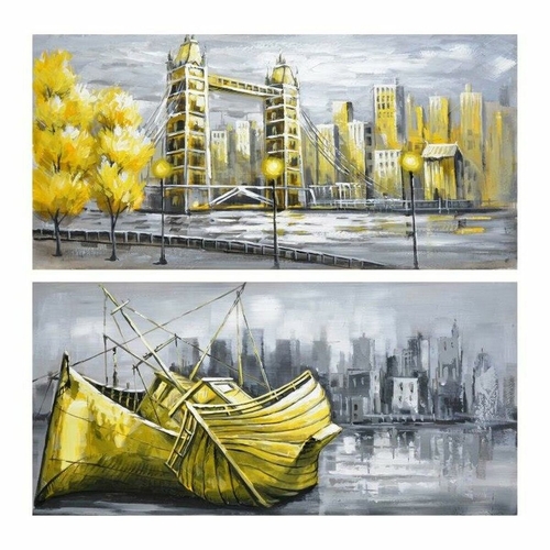 Painting DKD Home Decor City 120 x 3 x 60 cm Loft (2 Units)