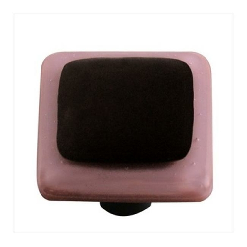 Hot Knobs HK5056-KA Dusty Lilac Border with Black Square Glass Cabinet