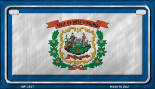 Smart Blonde MP-3607 7 x 4 in. West Virginia Flag Novelty Metal Motorc