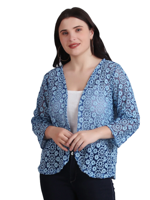Blue Lace Regular Shrug(SizeM)(ColorBlue)
