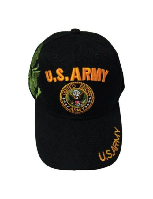 JWM 8135 US Army Logo Baseball Cap  Black - pack of 6