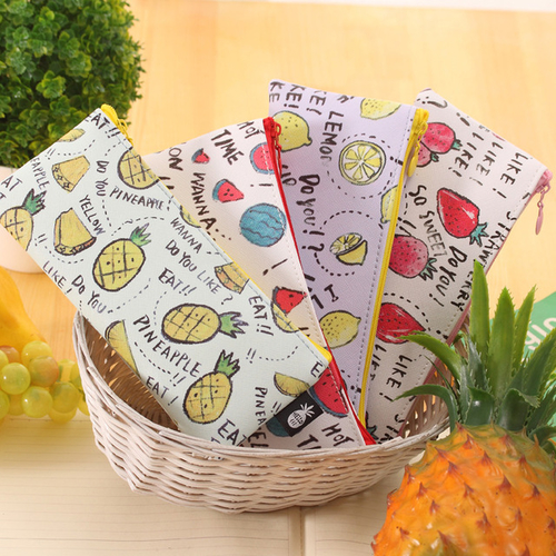 Fresh Style Fruits PU Leather Pencil Case