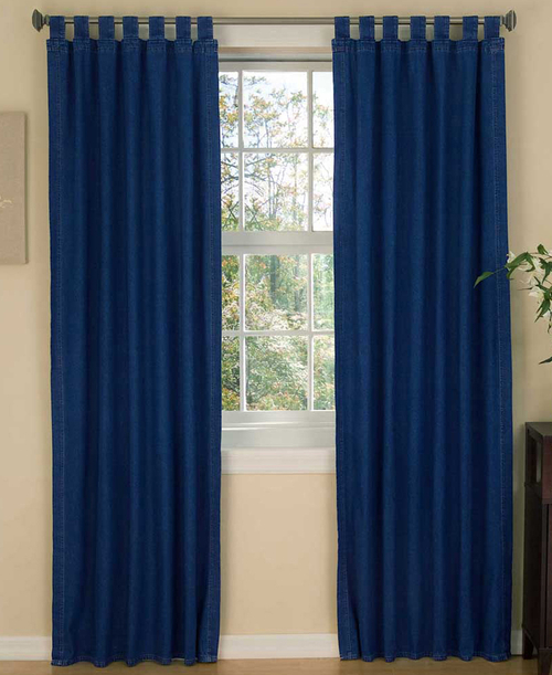 VISI-ONE - Solid Blue - Denim Twill Weave Drapes for Bedroom