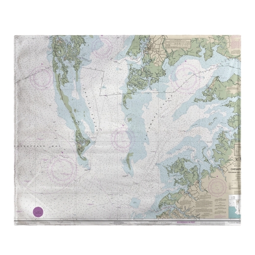 Betsy Drake BK240CH 50 x 60 in. Chesapeake Bay - Pocomoke & Tangier So