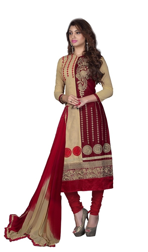 Women's Cotton Embroidered Dress Material (GTARA08