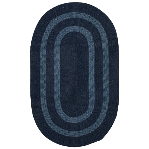 Colonial Mills Rug GW53R024X144 2 x 12 ft. Graywood Braided Rug  Navy