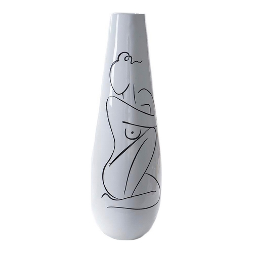 Vase DKD Home Decor Abstract White Resin Modern (31.5 x 31.5 x 95.5