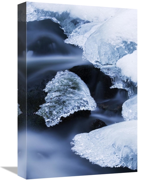 Global Gallery GCS-397864-1218-142 12 x 18 in. Ice Patches in Stream&#