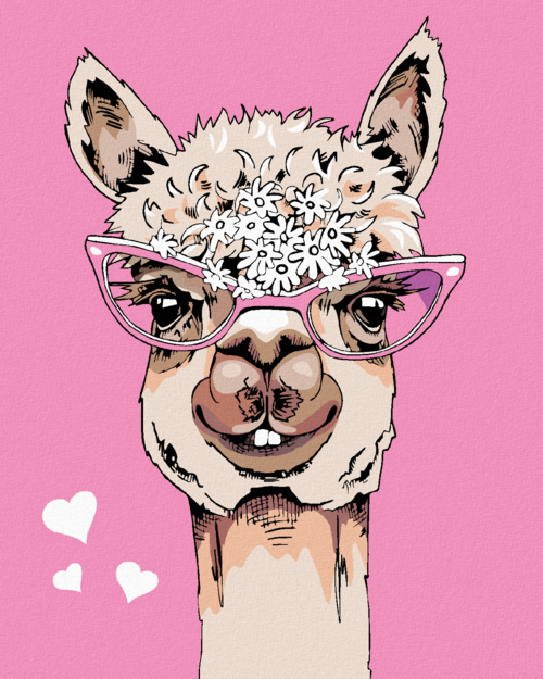 Paint by Numbers - LLAMA WITH GLASSES