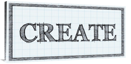 Global Gallery GCS-453836-2448-142 24 x 48 in. Sketched Words - Create