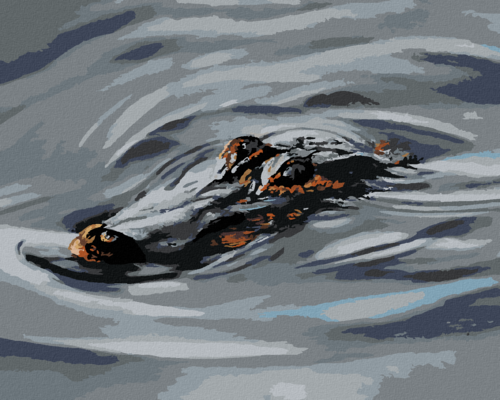 Zuty - Paint by Numbers - ALLIGATOR HEAD IN WATER III (D. RUSTY RUST),