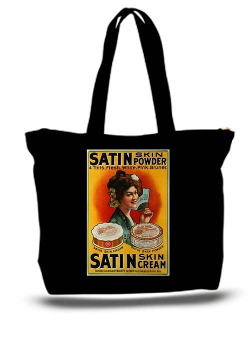 Satin skin power Vintage Old sig Large Tote Grocery & Stuff