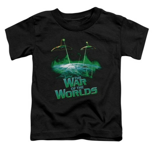 Trevco War Worlds-Global Attack Short Sleeve Toddler Tee, Black - 