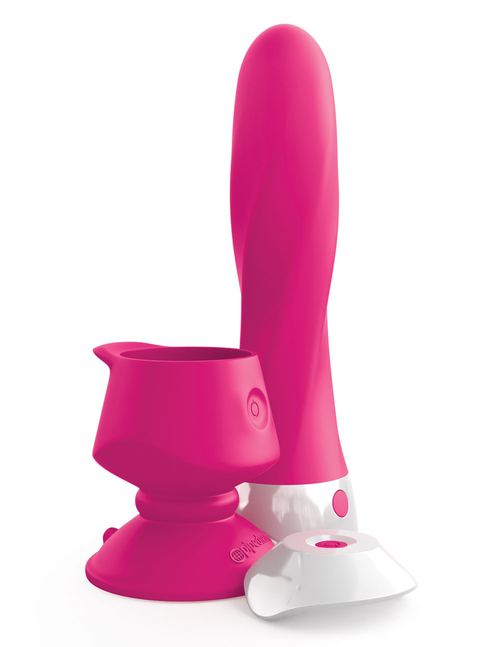 Threesome Wall Banger Deluxe Silicone Vibrator - Pink