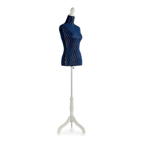 Mannequin Blue Rhombus Velvet Wood (39 x 165 x 41 cm)