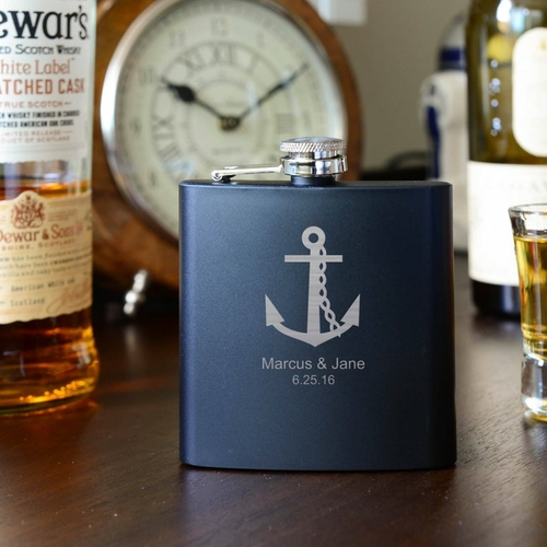 Personalized flask | anchor flask | couple flask | groom wedding flask