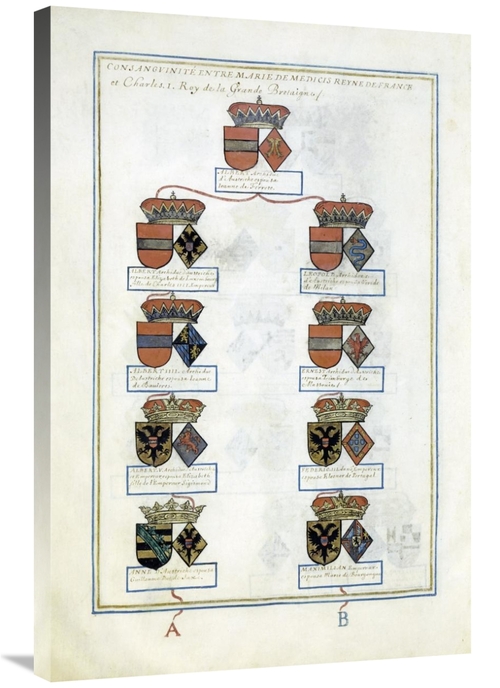 Global Gallery GCS-267936-36-142 36 in. Tables of Consanguinity Betwee