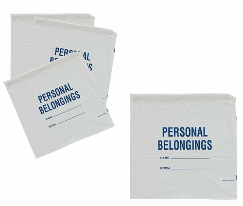 Dukal Case of 250 Patient Belongings Bags, White 20 x 20. Gusseted