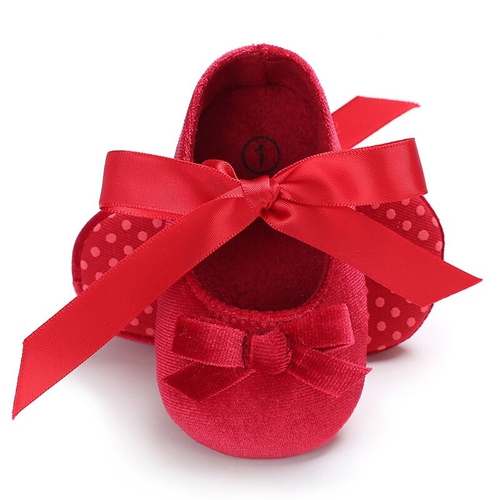 5 Solid Colors Baby Shoes Solid Ribbon Girl