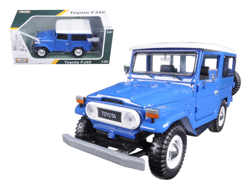 Toyota FJ40 Blue with White Top 1/24 Diecast Model Car by Motormax