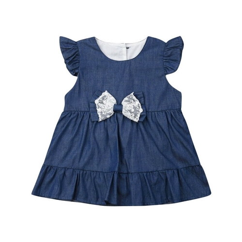 Summer Toddler Baby Girl Clothes Lace Denim Ruffle
