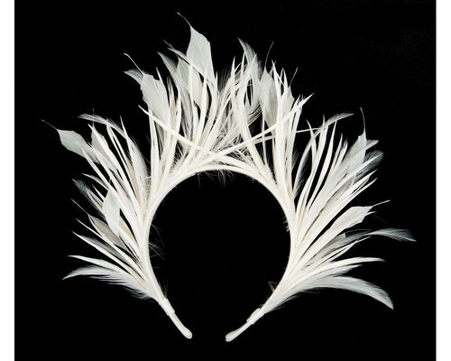 Cream feather crown fascinator